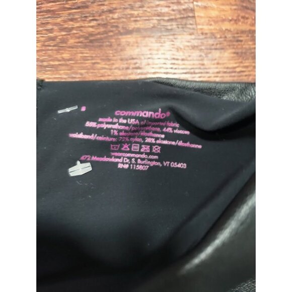 Commando Faux Leather Pull On High Waisted Skinny Leggings Black Women's Small - Picture 3 of 7